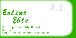 balint eble business card